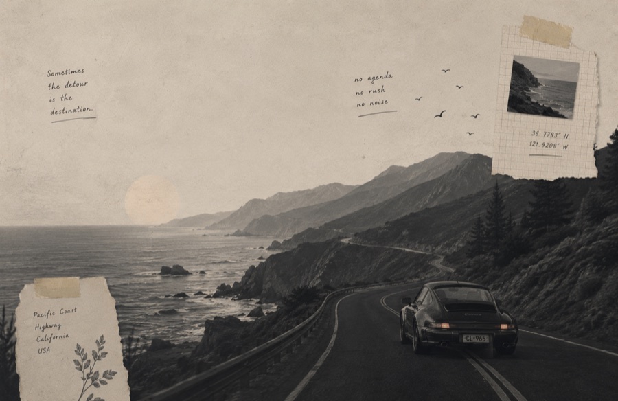 Pacific Coast Highway — cliffs and ocean along a winding road