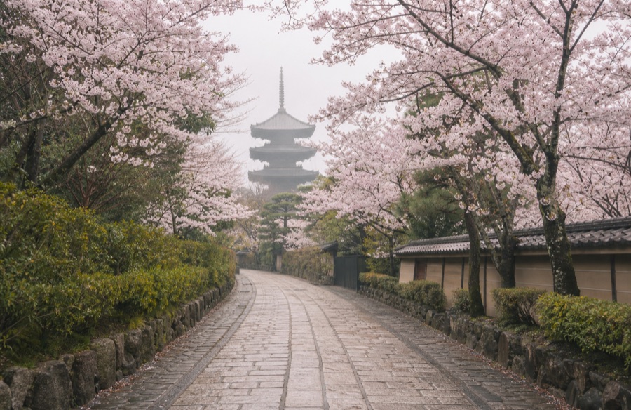 Yasaka Pagoda Path — a lantern-lit street leading to a pagoda
